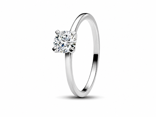 18K Gold Plated Moissanite Solitaire Ring