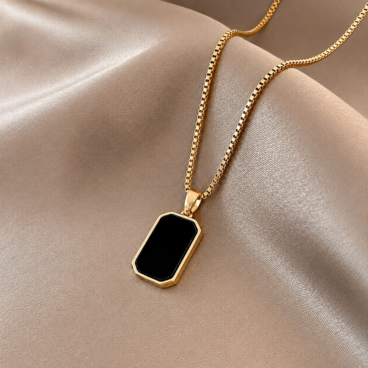 Noir Tag Necklace