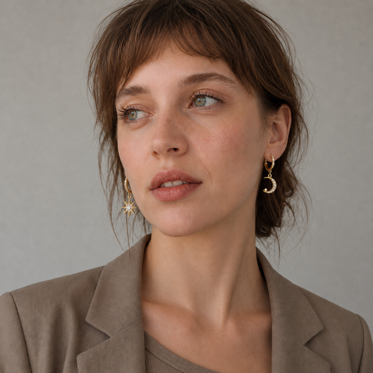 Star and Moon Earrings