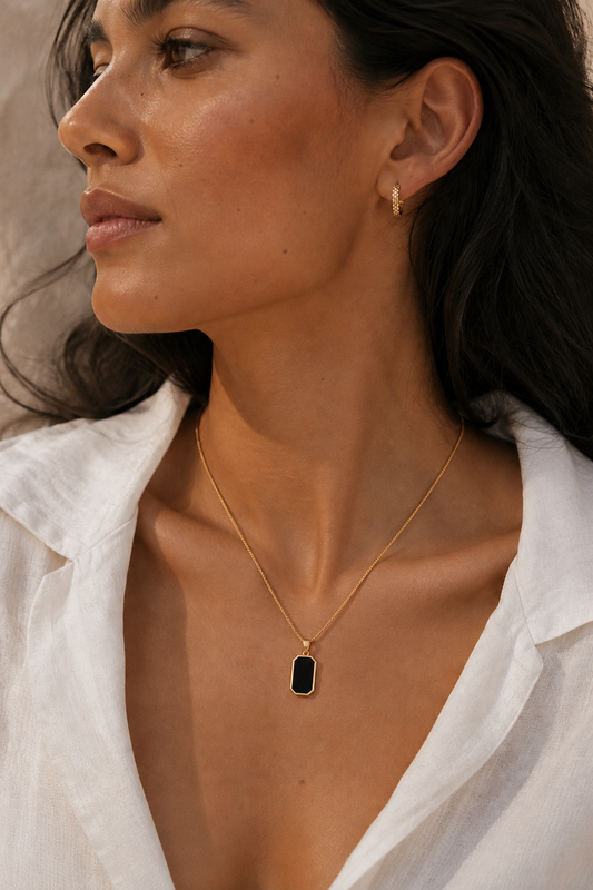 Noir Tag Necklace